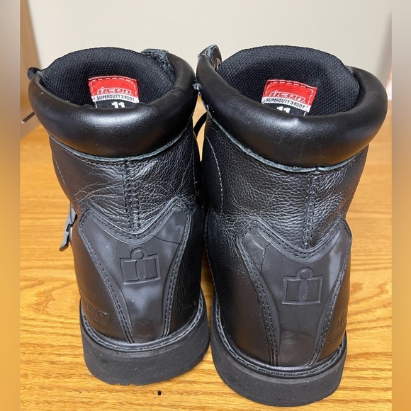 iicon asphalt technologies motorcycle black leather boots Size 11 - Picture 2 of 11
